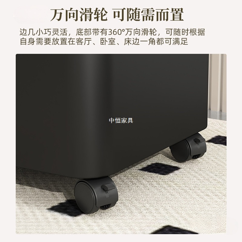 可移动茶几沙发边几侧边柜金属玻璃小推车带轮零食置物架床头边柜|undefined