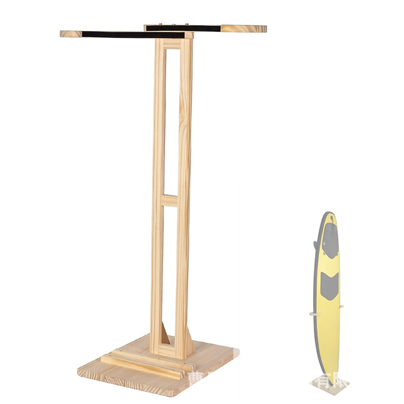 Soporte de tabla de surf de madera Soporte de almacenamiento de tabla de surf independiente para interiores Soporte de tabla de surf de piso