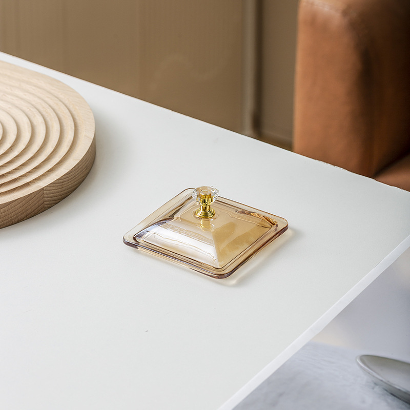 Plato de frutas de vidrio, plato de frutas de lujo ligero casero con cubierta de barra KTV creativo de bocadillos, plato de bocadillos