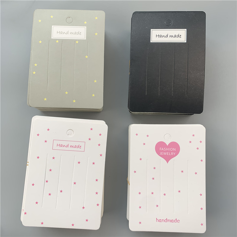 100 pieces of Korean style hair clip packaging cardboard black gray white grab clip card tag paper DIY card wholesale