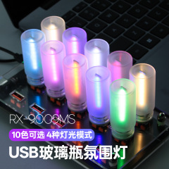 迷你便携可调光usb玻璃瓶小夜灯桌面车载夜市摆摊网红氛围灯
