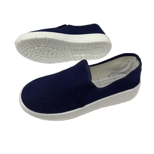 Anti-static shoes with four eyes, thickened soft bottom, breathable and clean SPU work dust-free slippers PVC four-hole white shoes 