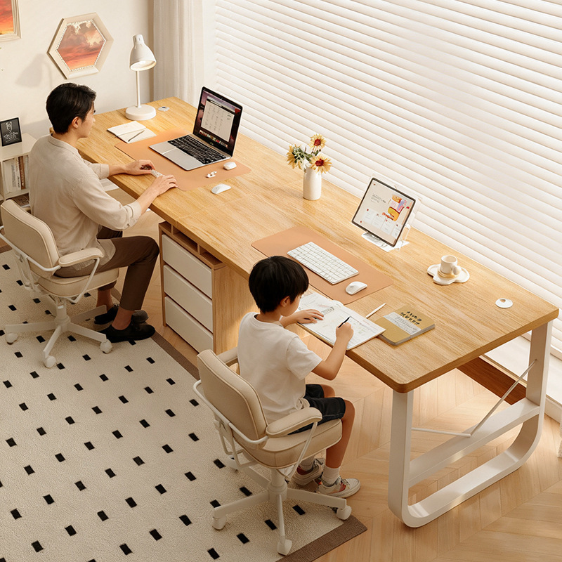Escritorio de computadora escritorio de doble dormitorio escritorio de oficina simple con tabla de tiras larga escritorio de estudio de almacenamiento doméstico escritorio de trabajo