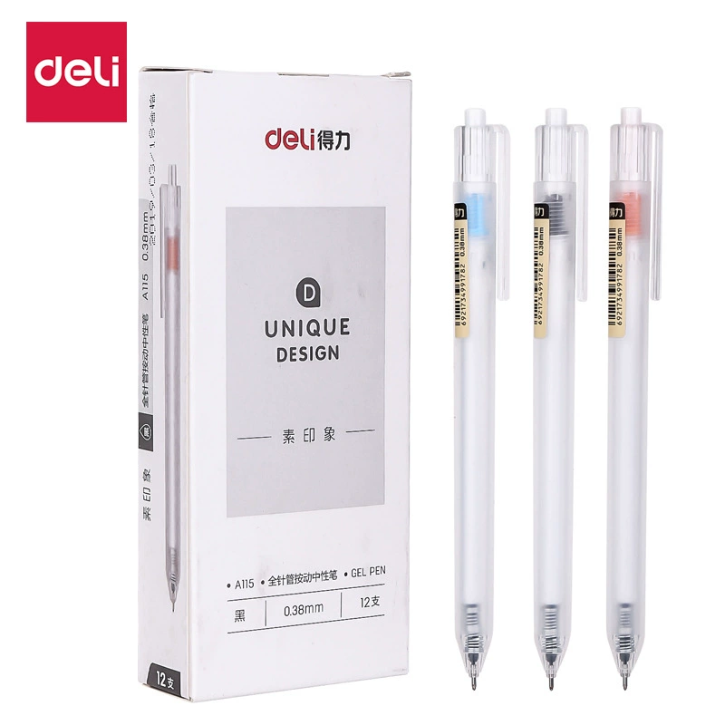 Гастроном нажимает гелевую ручку студенты используют 0,38 мм Кисть ручка простая не-печать Стиль нажимная ручка Водяная ручка углерод оптом