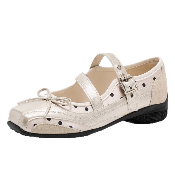 Plata francesa cabeza redonda superficial zapatos de suela gruesa para mujeres 2026 nuevos zapatos deportivos de primavera y verano con suela suave aumentada Marizhen