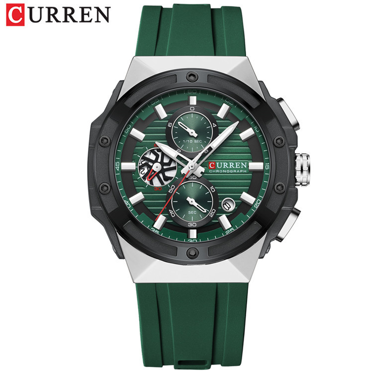 CURREN / CARRIEN 8462 correa de silicona neutra relojes de negocios relojes de cuarzo redondos impermeables comercio exterior genuino