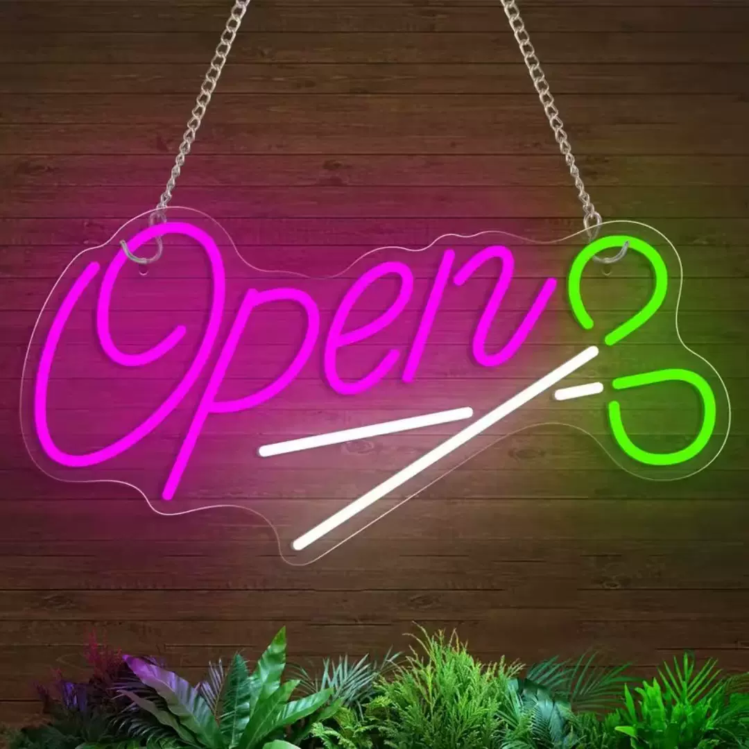 理发店装饰灯led霓虹灯剪刀梳子发廊广告牌发光字招牌氛围灯