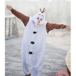 Flannel Animal Pajamas Snowman Cartoon One-Piece Pajamas Snow Monster Frozen Toilet Version Home Clothes Autumn and Winter