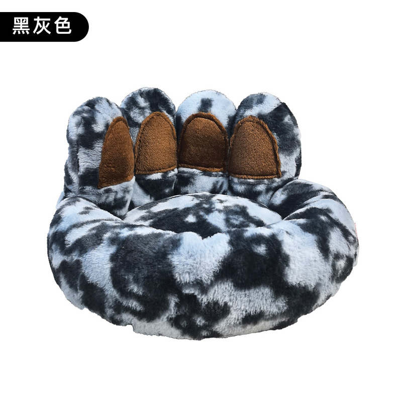 2025 新犬小屋ラブベアクマの足猫小屋ペット小屋ベッドウサギの毛ぬいぐるみラウンド犬ベッド冬暖かい|undefined