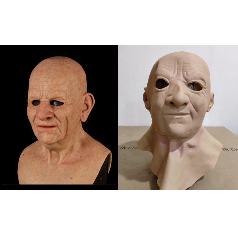 Estación independiente de Halloween nueva Máscara vieja abuela tocado vestir apoyos látex Calvo sombrerería transfronteriza