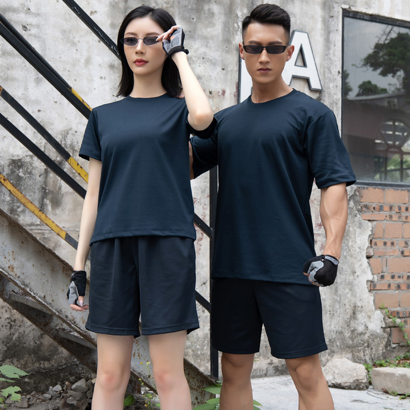 Summer new physical training clothing genuine outdoor sportswear suit wholesale men's and women's top short sleeve shorts quick-drying