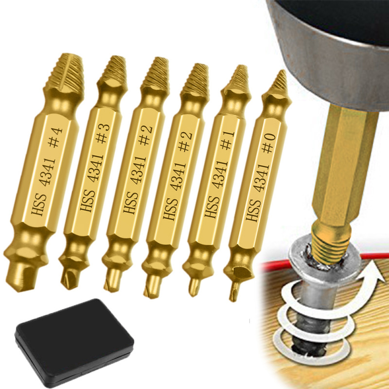 ねじ取り出し器破損滑歯断線解体工具4341チタンメッキ六角ドリルセット断線取り出し器|undefined