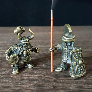Retro Alloy European Ancient Warrior Soldier Model Hand-Made Board Game Chess Pieces Car Interior Ornaments Small Toys Incense Sticks