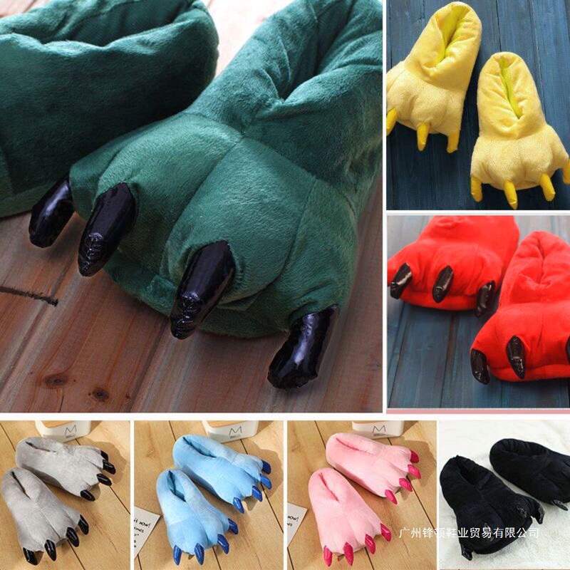 Four Seasons Funny Animal Dinosaur Paw Slippers for Women Parent-Child Winter Bag Heel Indoor Warm Couple Stuffed Cotton Slippers for Men Four Seasons Funny Animal Dinosaur Paw Slippers for Women Parent-Child Winter Bag Heel Indoor Warm Couple Stuffed Cotton Slippers for Men