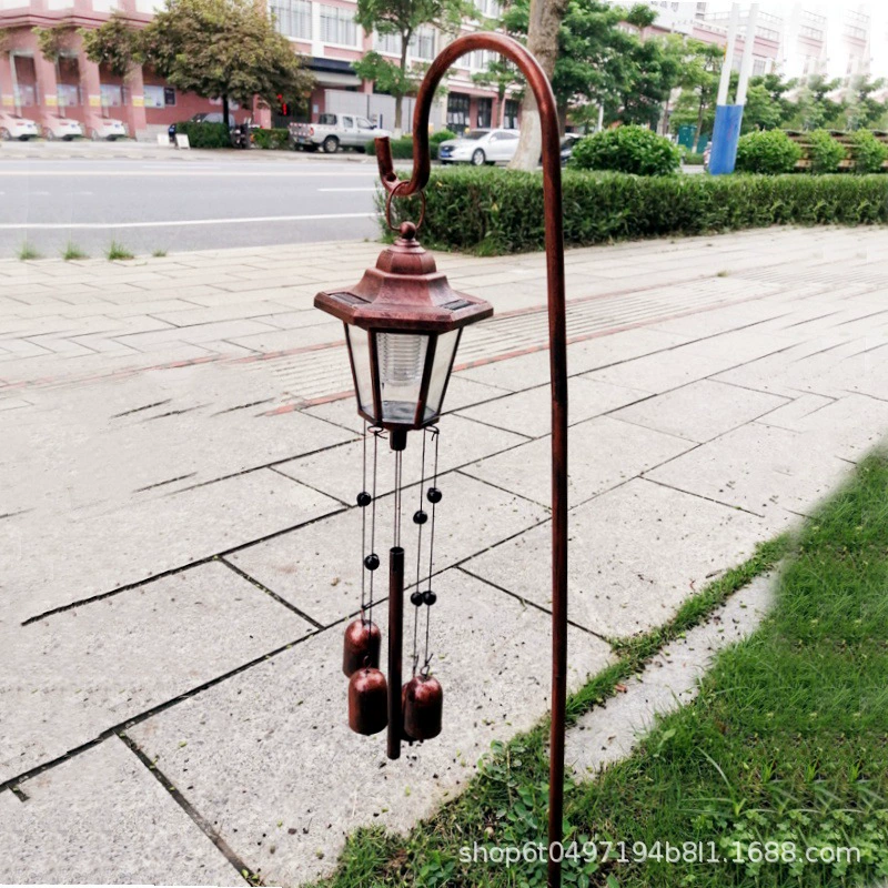 Солнечная Одиночная лампа солнечная лампа с шестигранной лампой колокольчик овчарка украшение сада Открытый водонепроницаемый подвесной штекер двойного назначения