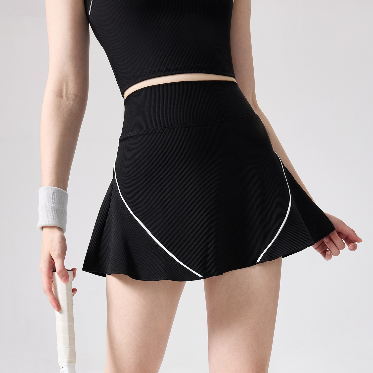 cintura alta falda deportiva corta para mujer bolsillo anti-luz falda de yoga falda de entrenamiento de entrenamiento para correr falda de tenis