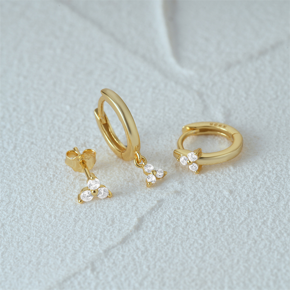 3g Weight Hoop Earrings, Ear Studs Classification 1 Set Quantity Daily Occasion 925 Sterling Silver Material Star, Butterfly Pattern Women's Gender Plating Design Simple Style Style 1 Set 925 Sterling Silver Star Butterfly Hoop Earrings Ear Studs 11