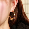Fashionable copper zirconium, earrings, European style, wholesale