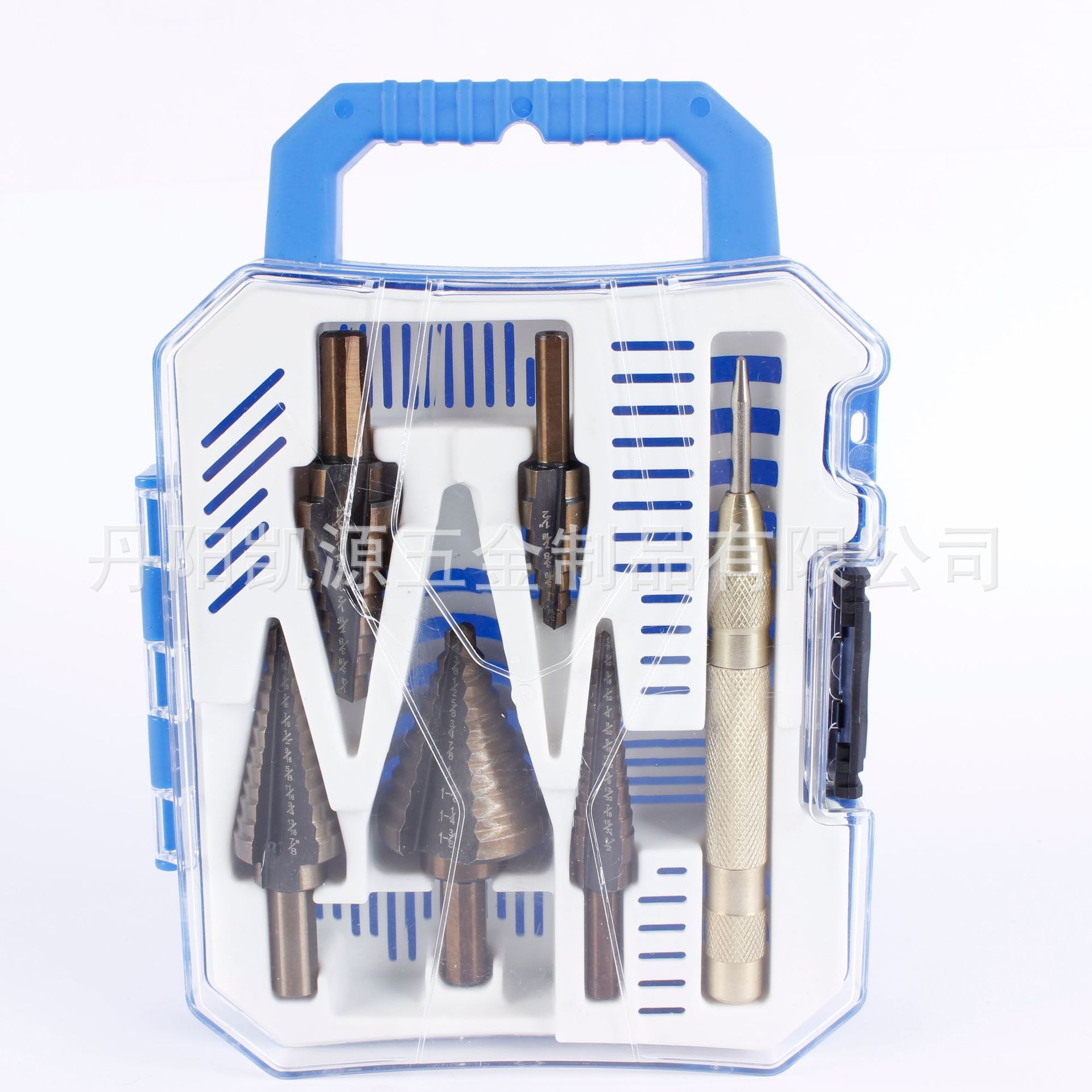 6-piece pagoda drill set 7-piece set step drill center punch triangular shank woodworking drill combination tool cross-border