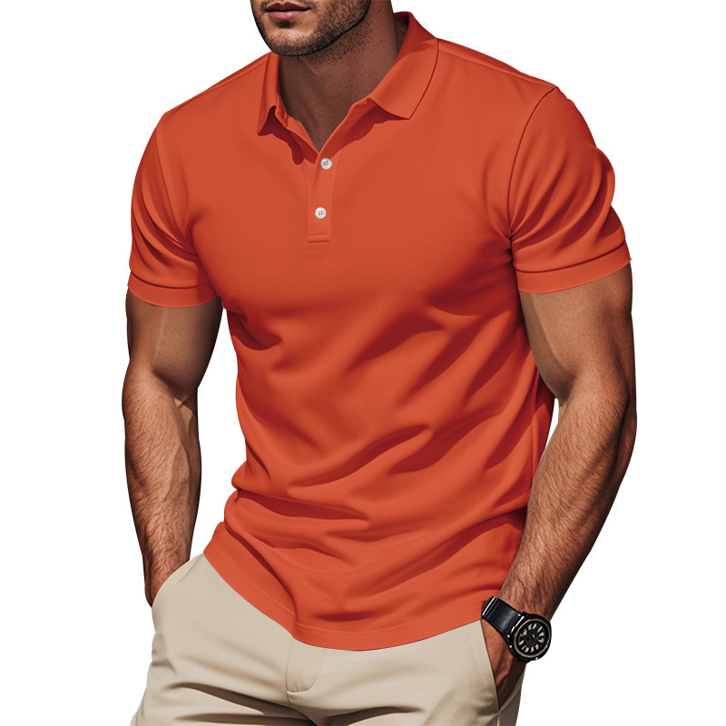 Camisa POLO de polo de secado rápido simple para hombres europeos y americanos transfronterizos, caballero de golf, solapa suelta y transpirable, manga corta