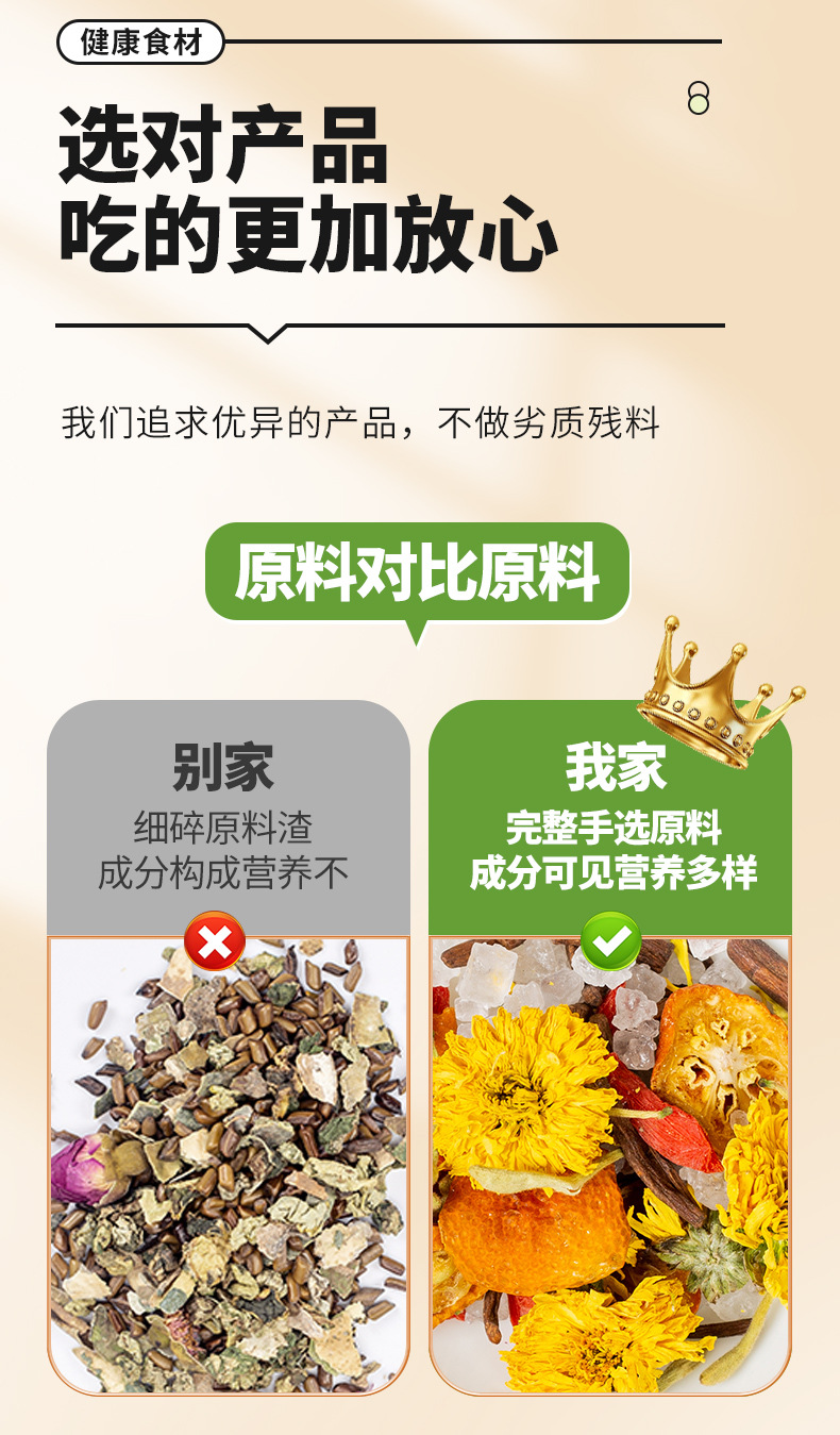Jin Yin Qi Ju Tea 100g Honeysuckle Goji Chrysanthemum Blend Herbal Tea Gift Box quality and texture