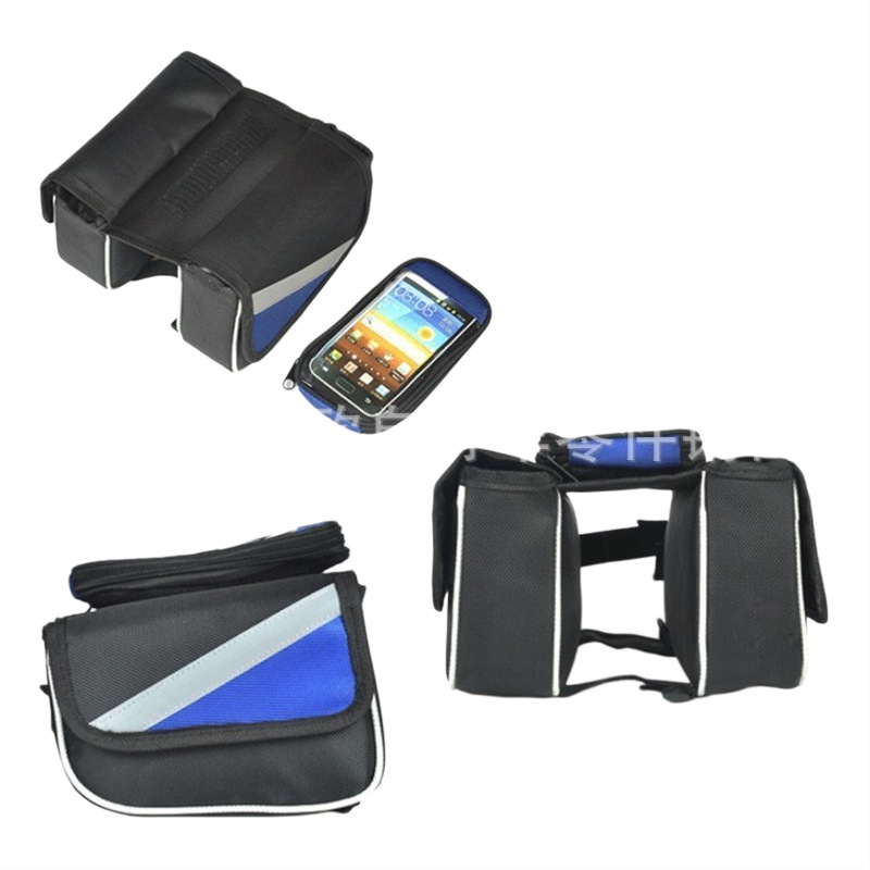 Bolsa de tubo superior de bicicleta de montaña BOLSA DE TELÉFONO MÓVIL pantalla táctil teléfono móvil bolsa de haz frontal equipo de equitación bolsa de bicicleta bolsa de teléfono móvil de pantalla grande