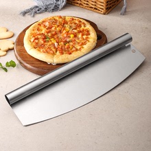 帶保護蓋披薩搖刀切刀商用半圓刀披薩專用 切牛軋糖刀切pizza蛋糕