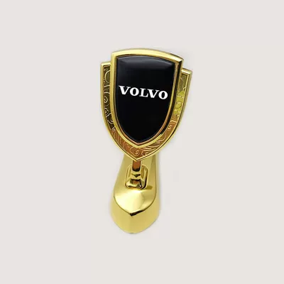 Volvo Modified Car Front: Car logo - volvo-shield-emblem-gold-black-foldable