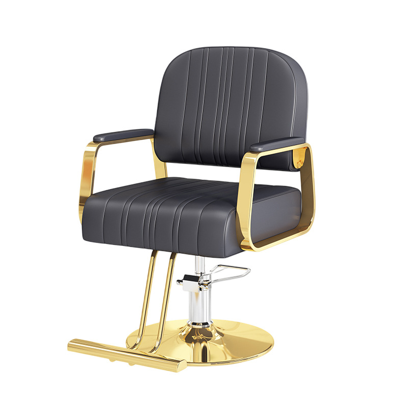 Silla de peluquería red silla de peluquería salón especial de acero inoxidable reposabrazos de elevación giratoria silla de corte de pelo ligera de lujo