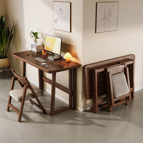 Solid wood folding table computer table small apartment foldable table homework student home youth study table