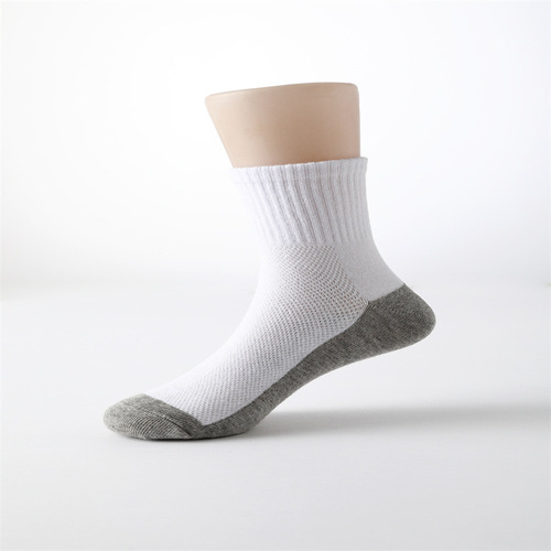 Spring and summer thin children's mesh socks pure cotton children's socks yin and yang gray bottom white socks pure cotton socks wholesale