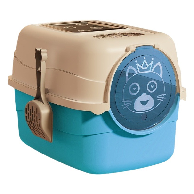 Totalmente cerrado gato caja de arena de gran tamaño anti-Splash gato inodoro mascota caja de arena gato suministros envío gratuito