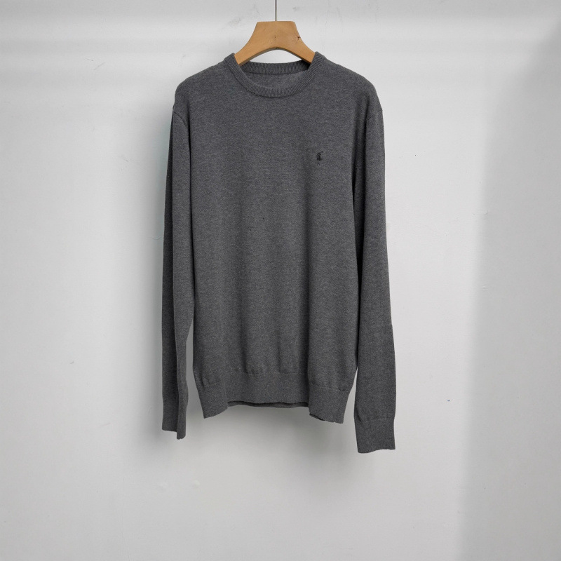 Men's Small Horse Embroidery Knitted Wool Crew Neck Base Layer Shirt, Merino Wool Fabric, Size S, Small Horse Embroidery Men's Small Horse Embroidery Knitted Wool Crew Neck Base Layer Shirt, Merino Wool Fabric, Size S, Small Horse Embroidery