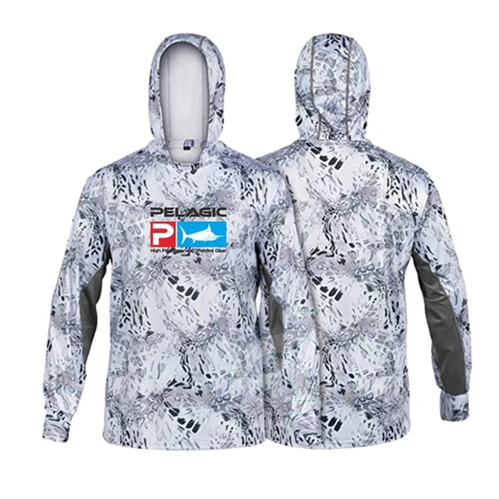 Long Sleeve Hoodie Fishing Clothing Sun Protection Clothing Men's and Women's Long Sleeve Mask Hoodie Luya Fishing Clothing high quality