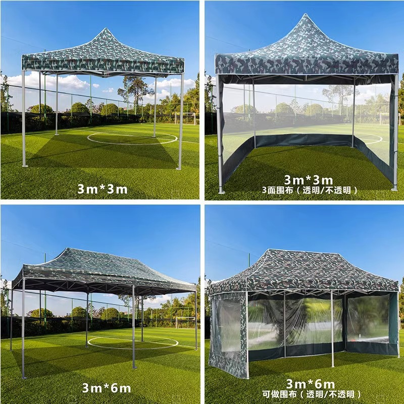 Carpa de camuflaje de cuatro patas al aire libre paraguas de cuatro esquinas con dosel plegable puesto de dosel cobertizo toldo a prueba de lluvia