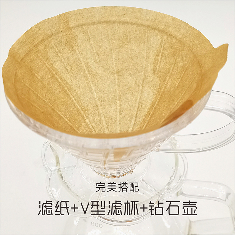 V60 手淹れコーヒーフィルター 40枚入 V字型ログパルプコーン型濾紙 ドリップフィルターカップ V01-4人分 V02|undefined
