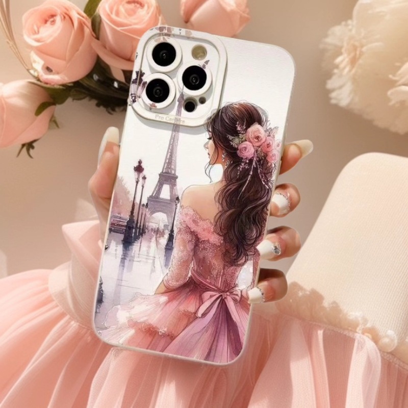 浪漫女孩适用苹果17Promax手机壳跨境iPhone16日韩ins15/14欧美13