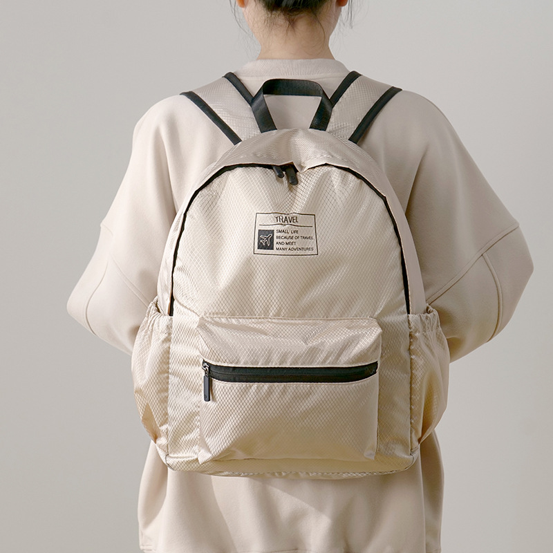 ✅ Foldable Backpack Casual Large Capacity Travel Backpack Women's Waterproof Storage Bag Casual Polyester Clothing Storage