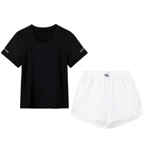 Mo Mu Daxia Square Dance Clothing New Women Quick-Dry Short Sleeve Shorts No Show Underwear Sports Running Fitness Set