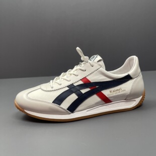 Men's Summer Waffle-Pattern Sneakers Casual Sports Genuine Leather Breathable Trendy Shoes