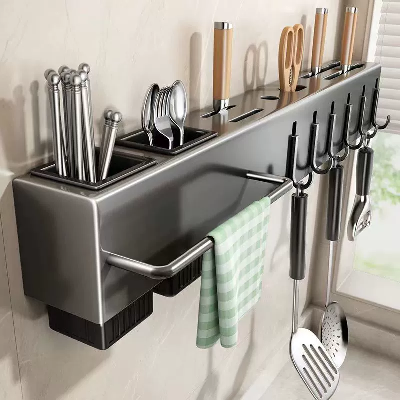 Настенная подставка для кухонных ножей без пробивания многофункциональная подставка для кухонных ножей