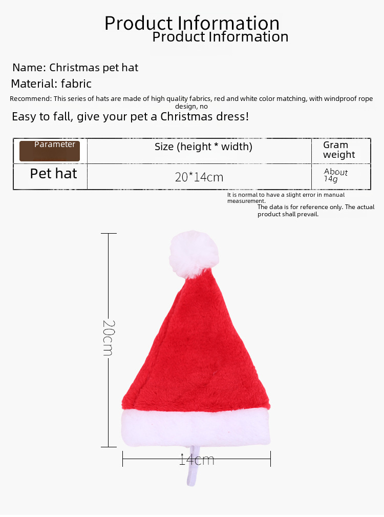 Howe Bei nouvelles décorations de Noël chapeau de Noël pour animaux de compagnie chapeau de chien chapeau en peluche rouge chapeau pour animaux de compagnie vêtements_voghion.com