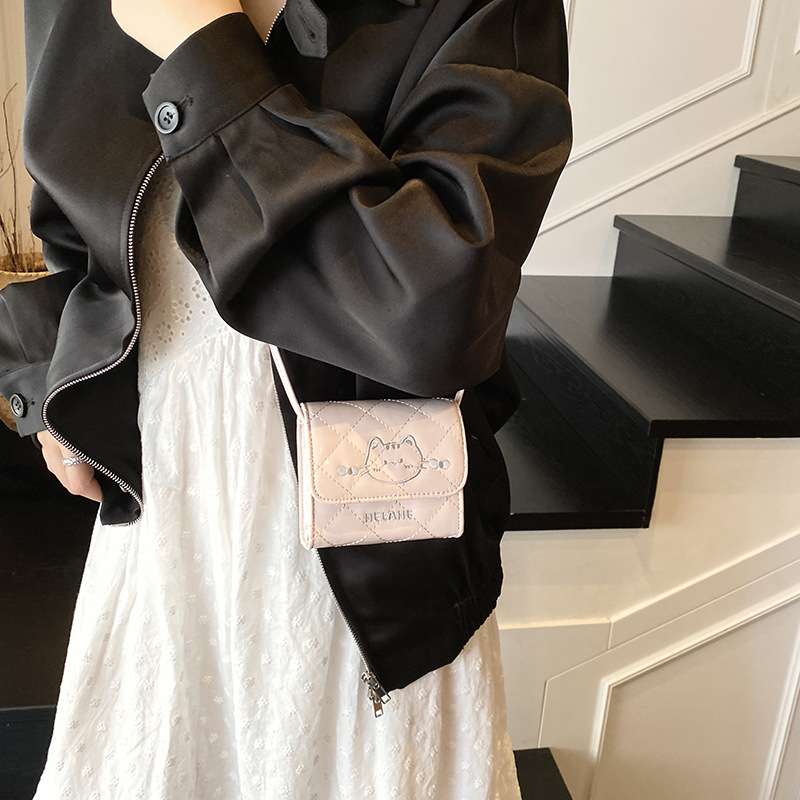 Bordered coreano Lingerie niñas mochila mini lindo gatito bebé mochila nueva bolsa para niños
