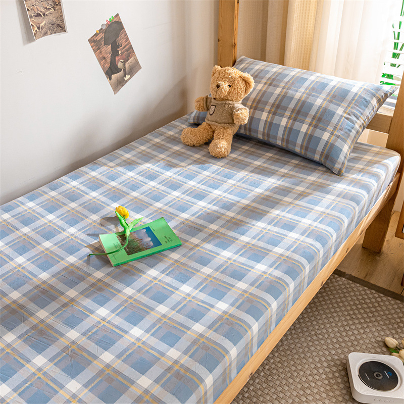 Sábanas de algodón para dormitorios de estudiantes universitarios, una sola pieza de edredón de algodón de 1,2 metros, juego de tres piezas de funda de almohada para dormitorio de secundaria individual