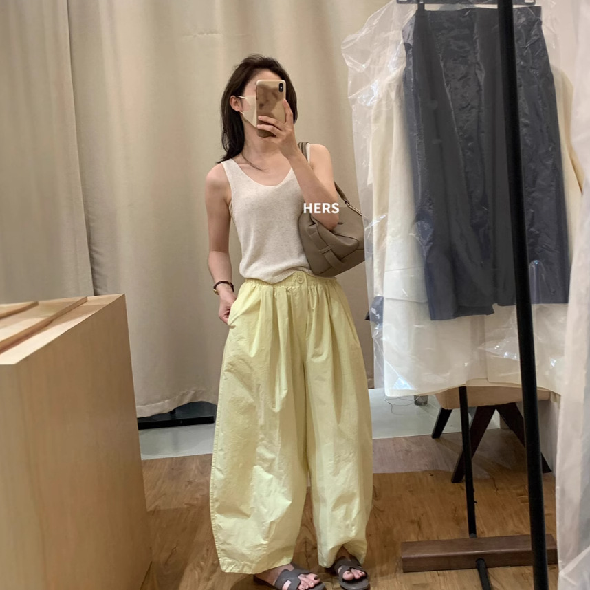 HERS una cucharada de dulce y simple viaje diario ligero deportivo globo de cintura alta pantalones casuales pantalones largos mujeres 20877 image 3