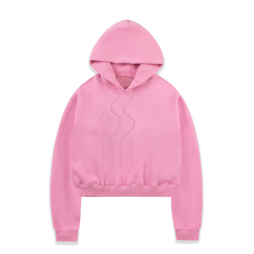 Cross-border hot-selling European and American fashion casual sports sweet cool style new trend pure color hooded short belly exposed hood 