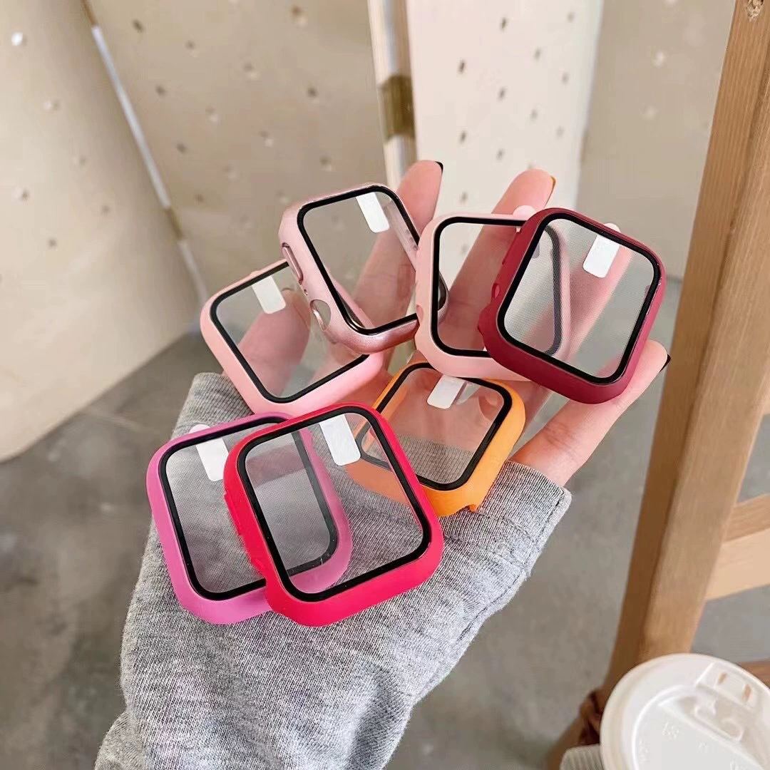 Чехол подходит для Apple IWATCH integrated card case 40 42 мм 44 45 "все включено" матовый ПК + закаленная пленка