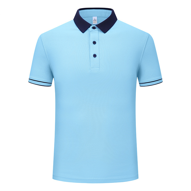 Cuello azul cielo y Azul Marino