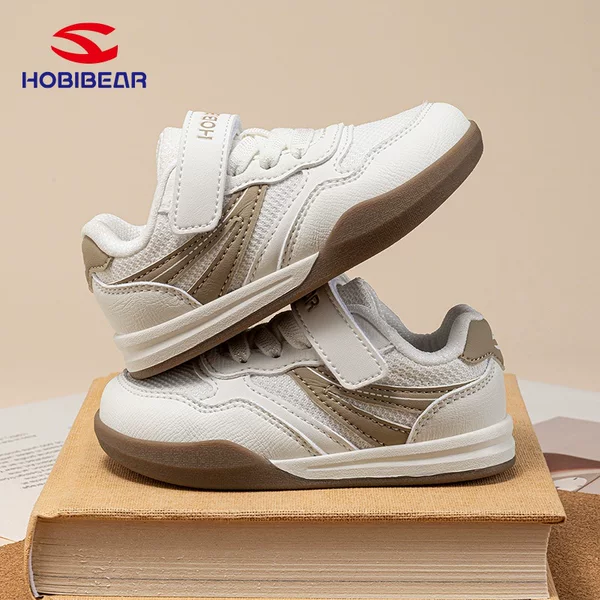 Hobibear Children's Retro German Training Shoes, Wide-Fit Velcro Sneakers, Breathable Mesh Casual Shoes for Boys and Girls