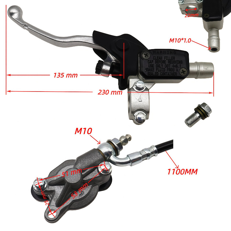 New Off-Road Motorcycle M10*1.0 Hydraulic Clutch Master Cylinder Assembly Suitable for Kx/Ktm/Husqvarna
